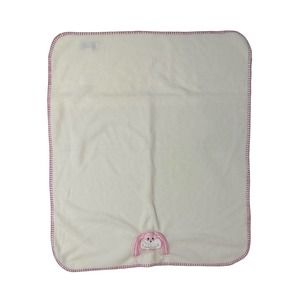 Blankets and Beyond Pink White Puppy Dog Face Thread Baby Kids Blanket Lovey